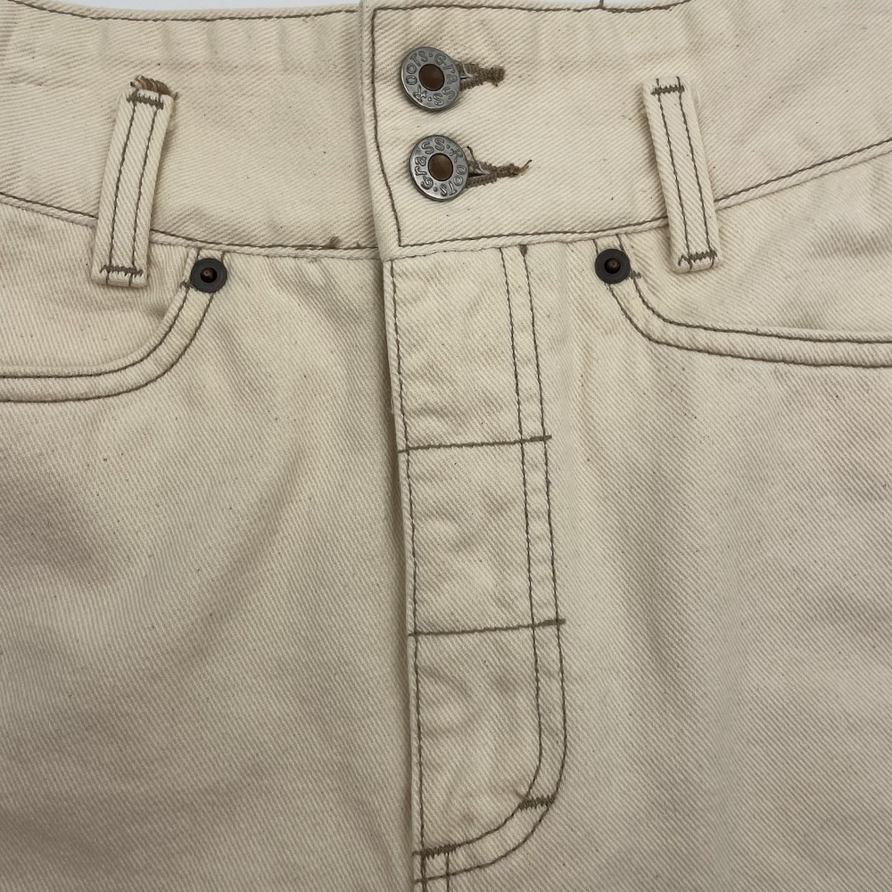 GRASS ROOTS Women Ivory Denim Shorts Sz 5/6 100% Cotton High Rise Roll Hem USA - Picture 10 of 16